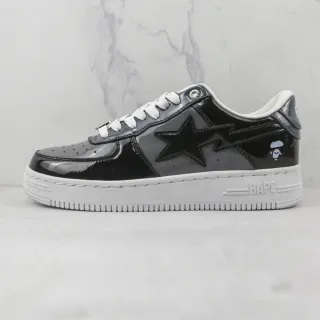 A Bathing Ape BAPE STA Glossy Black White Lifestyle Sneakers
