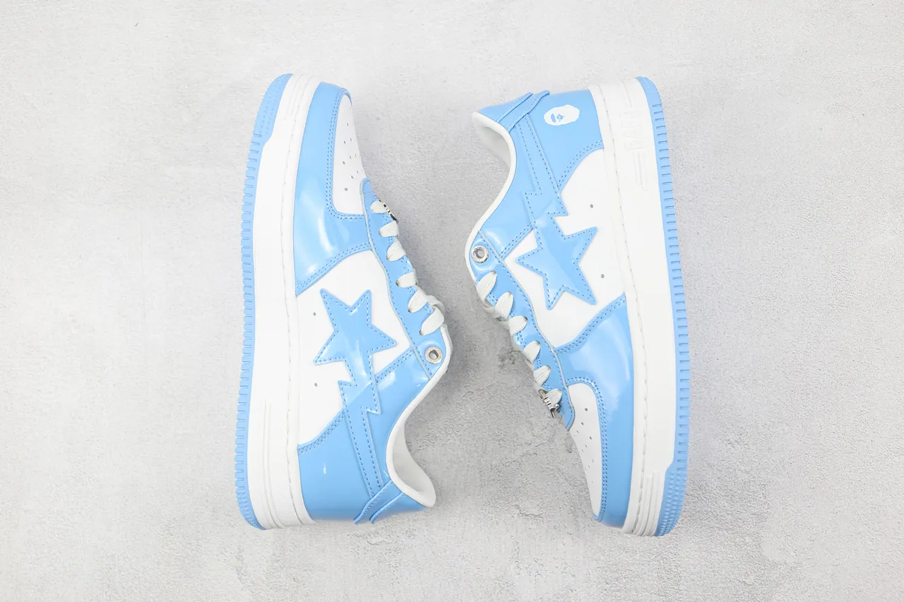 A Bathing Ape BAPE STA Sneakers lifestyle Bleu clair patent blanc 5