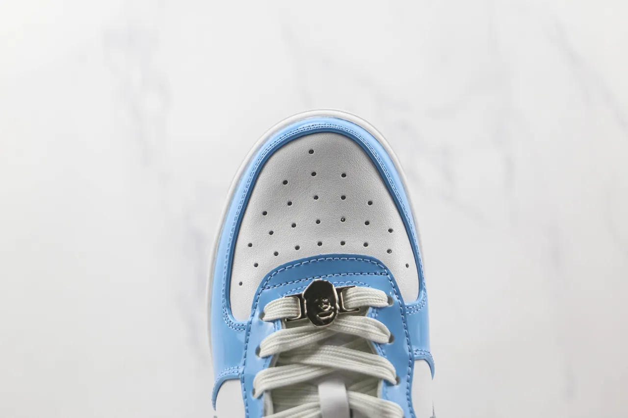 A Bathing Ape BAPE STA Sneakers lifestyle Bleu clair patent blanc 8