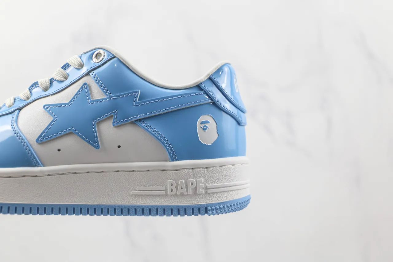A Bathing Ape BAPE STA Sneakers lifestyle Bleu clair patent blanc 9