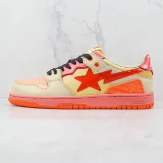 A Bathing Ape BAPE STA Star Lightning Beige Pink Orange Lifestyle Sneakers