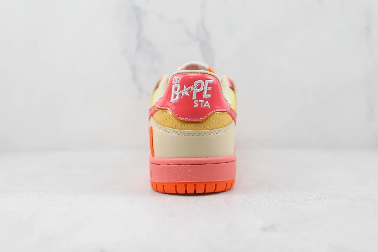 A Bathing Ape BAPE STA Star Lightning Beige Pink Orange Lifestyle Sneakers 9