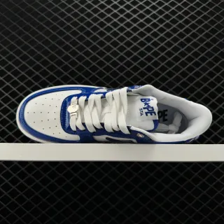 A Bathing Ape BAPE STA White and Glossy Blue Skateboard Shoes