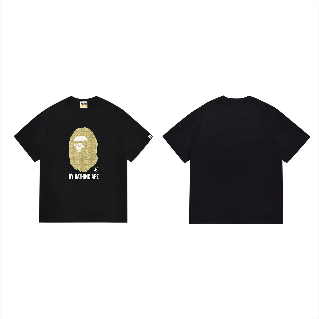 A Bathing Ape ग्राफिक प्रिंट काली टी-शर्ट 4