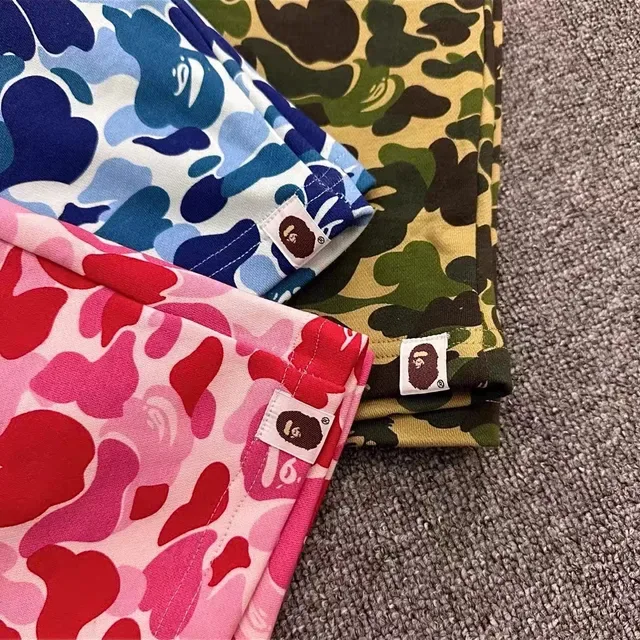 A Bathing Ape Shark Multicolor ABC Camo Print Mouth Graphic Shorts 3
