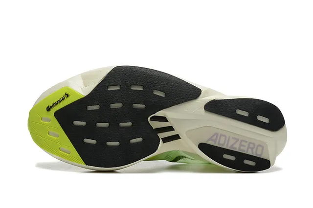 Adidas Adios Pro Vert Jaune Matière Mesh Ingénierée Supérieure Trois Rayures Superposition Synthétique Chaussures de Course 4