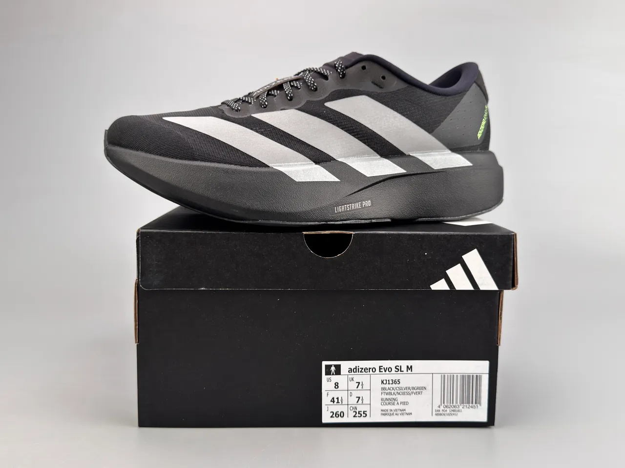 Adidas Adizero Evo.S Noir Argent chaussures de course 6