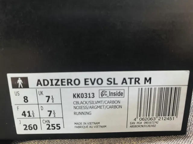 Adidas Adizero Evo Slatr Chaussures de course noires argentées 2