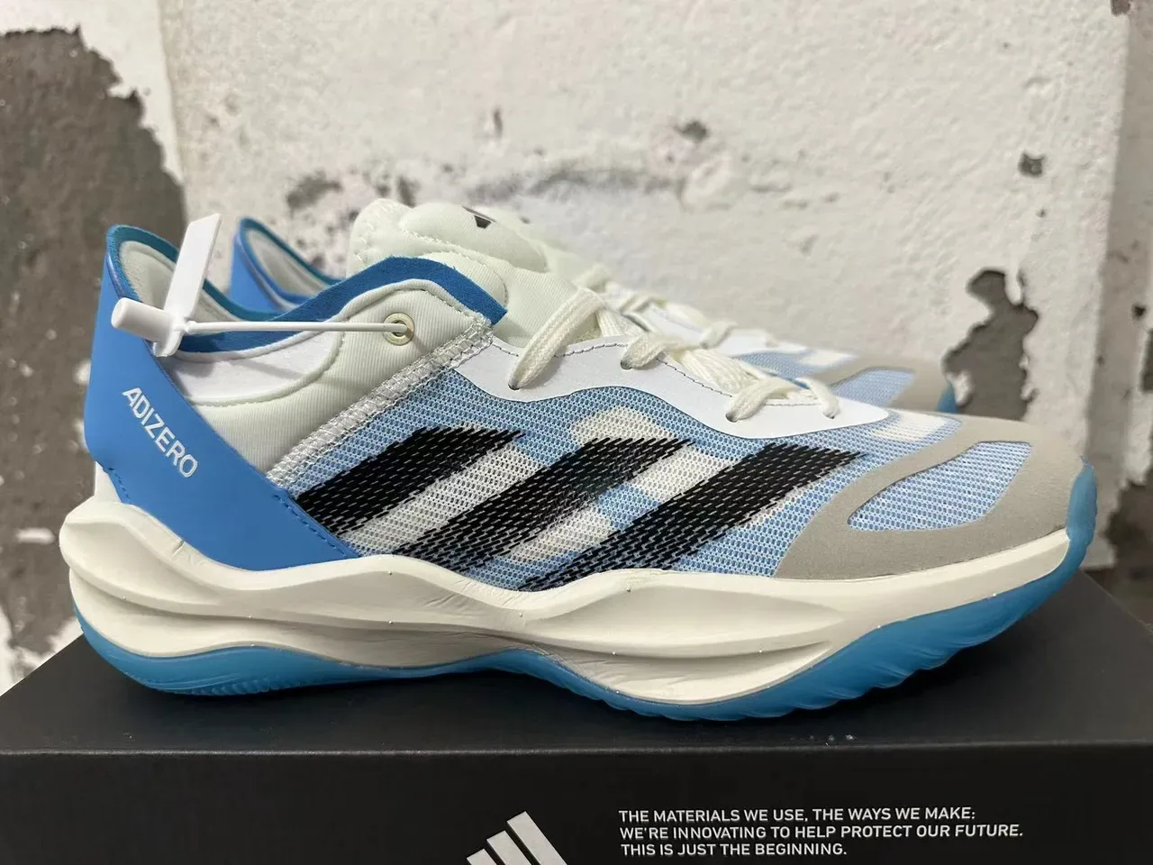 Adidas ADIZERO Light Blue and White Lifestyle Sneakers 5