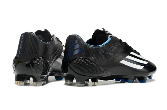 Adidas adizero Superior rosa y azul geométrico blanco tres tiras marca superficie firme zapatillas de fútbol 5