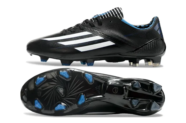 Adidas adizero Superior rosa y azul geométrico blanco tres tiras marca superficie firme zapatillas de fútbol 7