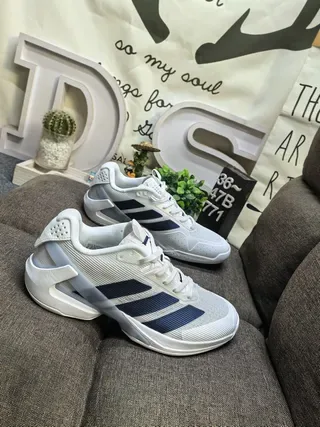 Adidas Beige Black Mesh Upper Three-Stripe Side Panel Lifestyle Sneakers 19