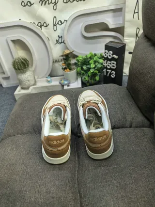 Adidas Beige Brown Low-Top Suede-Leather Mix Lifestyle Sneakers 8
