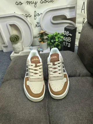 Adidas Beige Brown Low-Top Suede-Leather Mix Lifestyle Sneakers 10