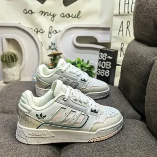 Adidas Beige Gray Low-Top Padded Collar Lifestyle Sneakers