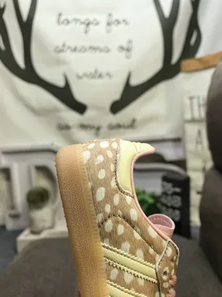 Adidas Beige Pink Polka-Dot Printed Upper Lining And Laces Lifestyle Sneakers 3