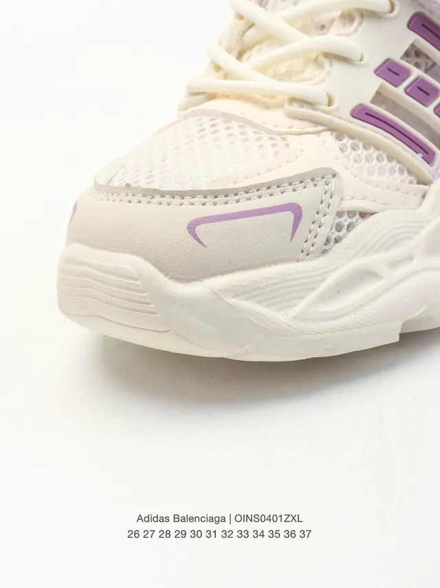 Adidas Beige Purple Platform Sole Mesh And Synthetic Overlay Upper Chunky Sneakers 20