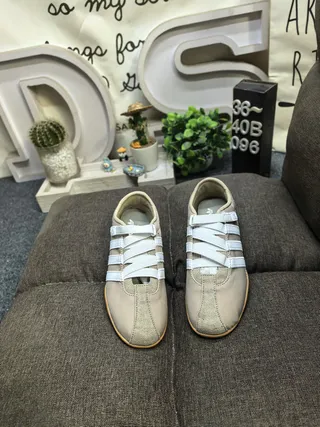 Adidas Beige White Laceless Strap Closure Three-Stripe Side Panel Lifestyle Sneakers 10
