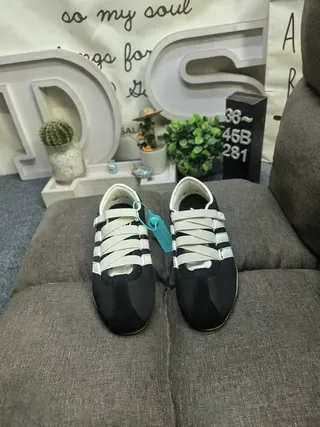 Adidas Black Beige Laceless Velcro Closure Three-Stripe Side Panel Lifestyle Sneakers 10