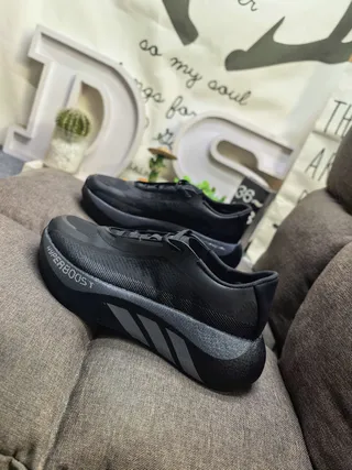 Adidas Black Engineered Mesh Upper Sculpted Monochrome Midsole Lifestyle Sneakers 7