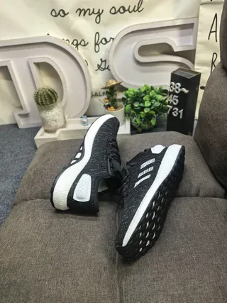 Adidas Black Gray Knit Upper Three-Stripe Side Panel Lifestyle Sneakers 14
