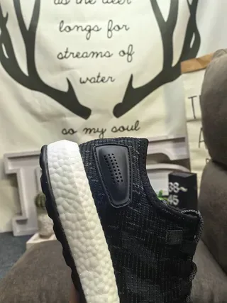 Adidas Black Gray Knit Upper Three-Stripe Side Panel Lifestyle Sneakers 20
