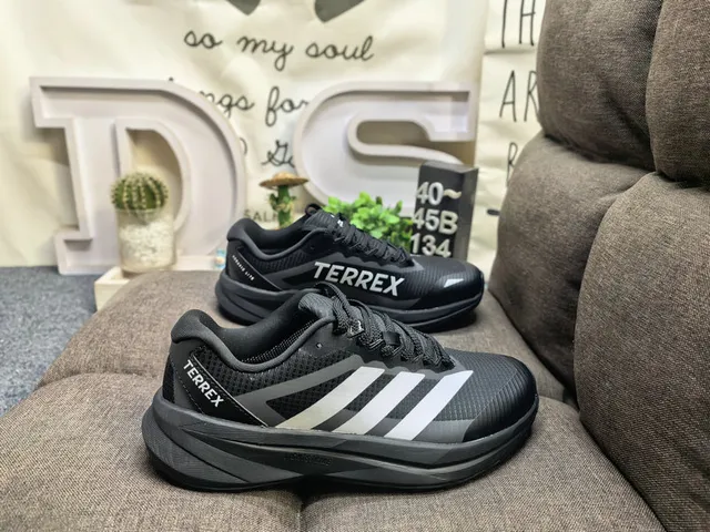Adidas Black Orange Engineered Mesh Upper Three-Stripe Side Panel Running Shoes 11