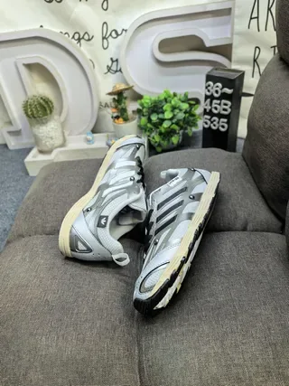 Adidas Black Silver Mesh Upper Three-Stripe Side Branding Lifestyle Sneakers 6