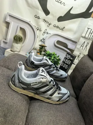 Adidas Black Silver Mesh Upper Three-Stripe Side Branding Lifestyle Sneakers 9