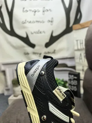 Adidas Black Silver Mesh Upper Three-Stripe Side Branding Lifestyle Sneakers 23