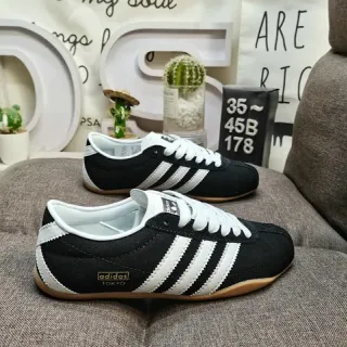 Adidas Black White Canvas Upper Three Stripes Lifestyle Sneakers