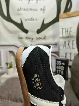 Adidas Black White Canvas Upper Three Stripes Lifestyle Sneakers 3