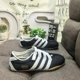 Adidas Black White Laceless Strap Closure Three Stripes Lifestyle Sneakers