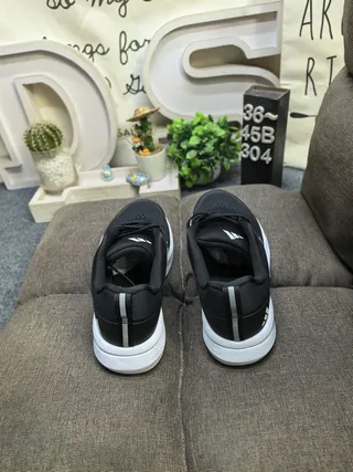 Adidas Black White Mesh Upper Three-Stripe Side Panel Running Shoes 8