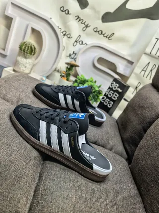 Adidas Black White Slip-On Mule Lace-Up Front Loafer 7