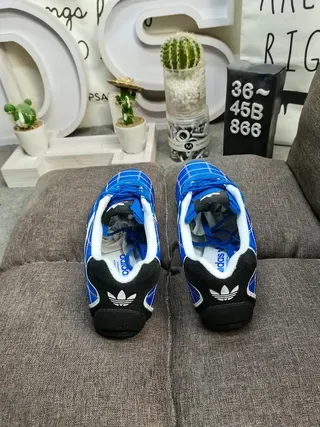 Adidas Blue Black Quilted Diamond-Panel Upper Three White Stripes Lifestyle Sneakers 8