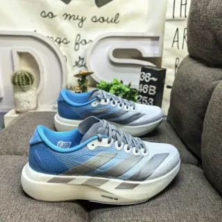 Adidas Blue Gray Lightweight Mesh Upper Sculpted Foam Midsole Running Shoes