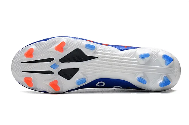 Adidas Blue Orange Knit Upper Asymmetric Lacing Firm-Ground Soccer Shoes 6