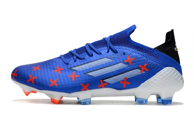 Adidas Blue Orange Knit Upper Asymmetric Lacing Firm-Ground Soccer Shoes 8