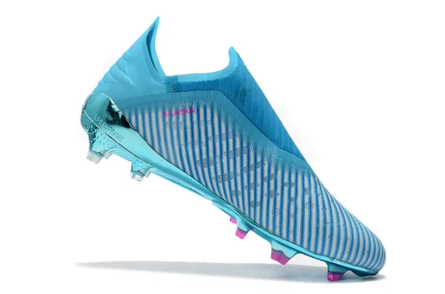 Adidas Chaussures de football Upper tricot cyan translucide bleu rose métallique réfléchissant plaque de semelle ferme 3