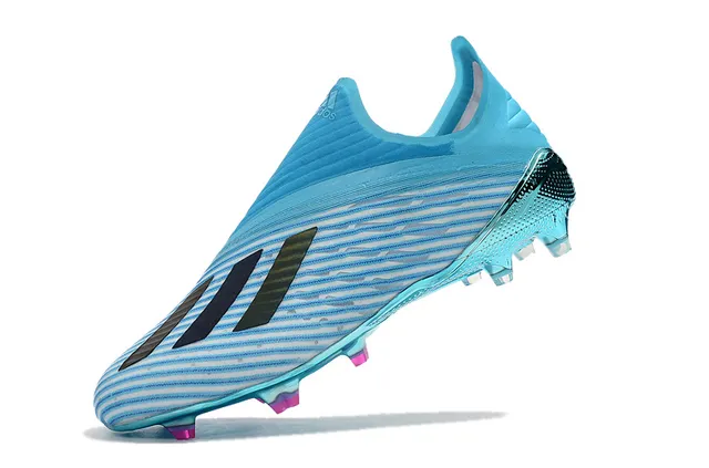 Adidas Chaussures de football Upper tricot cyan translucide bleu rose métallique réfléchissant plaque de semelle ferme 4