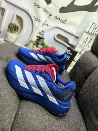 Adidas Blue Red Engineered Mesh Upper Sculpted Lightstrike Pro Midsole Lifestyle Sneakers 7