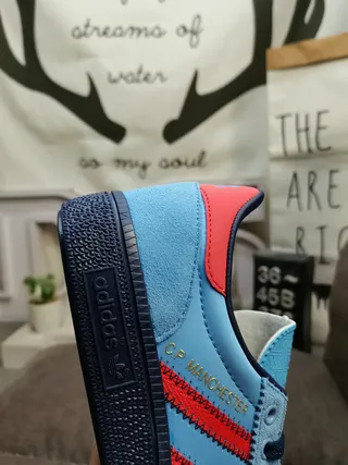 Adidas Blue Red Suede Upper Three-Stripe Side Panel Lifestyle Sneakers 4