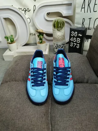 Adidas Blue Red Suede Upper Three-Stripe Side Panel Lifestyle Sneakers 10