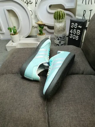 Adidas Blue Silver Low-Top Suede-Leather Upper Lifestyle Sneakers 6