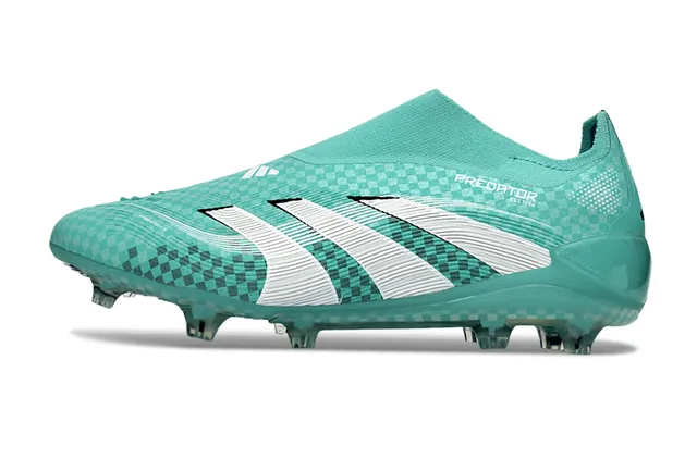 Adidas Blue White Translucent Checkered Upper Sock-Fit Collar Firm-Ground Soccer Shoes 7