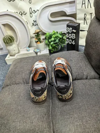 Adidas Brown Black Low-Top Snakeskin-Print Lifestyle Sneakers 8