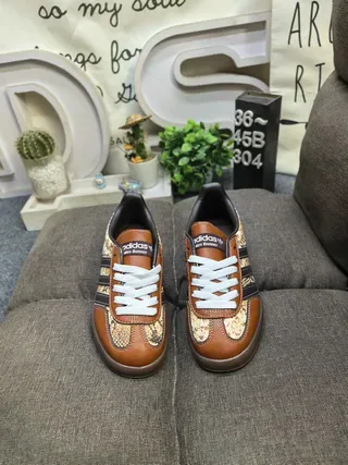 Adidas Brown Black Low-Top Snakeskin-Print Lifestyle Sneakers 10
