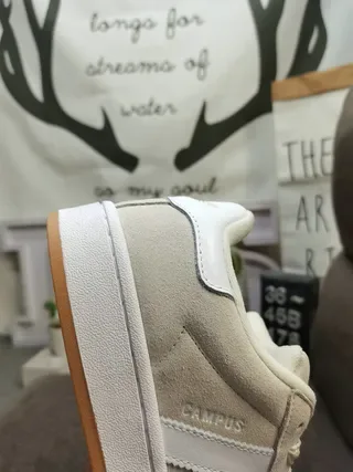 Adidas Campus Beige and White Lifestyle Sneakers 3