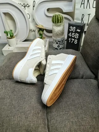 Adidas Campus Beige and White Lifestyle Sneakers 6